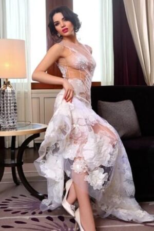 brunette dublin escort in grand dress