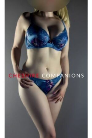 Manchester escort in blue lingerie