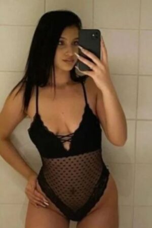 selfie of Bradford Escort in fishnet bodysuit