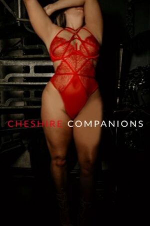 curvy Manchester escort in red sexy bodysuit