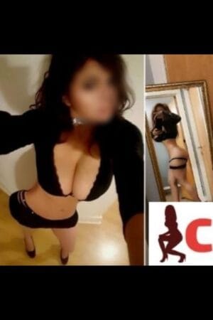 top view of exotic Louth escorts cleavage