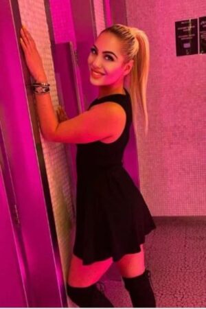sexy blonde Fife escort in the toilet