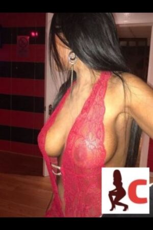 Swansea escort in see through red lingerie