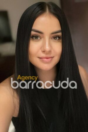 smiling friendly beautiful London Escort with straight hair