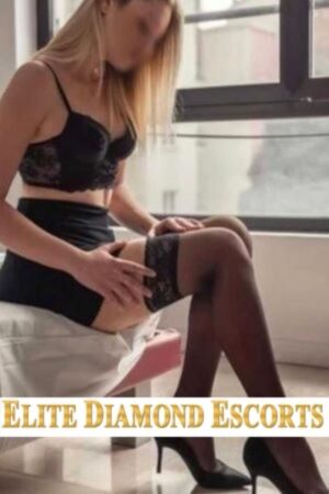 young blonde Nottingham escort in black nylons