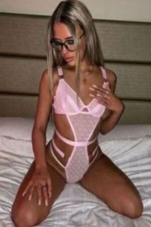Young Blonde Holbeck Escort in pink lingerie