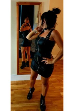 Raven Small Petite Cardiff Escort in a black dress