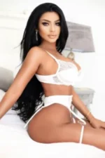 Iranian Escort in London in white lingerie
