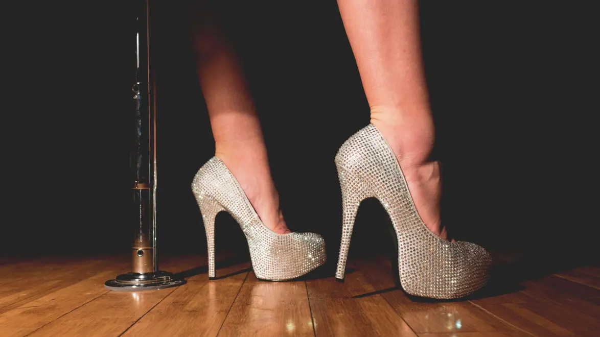 Strippers shiny shoes