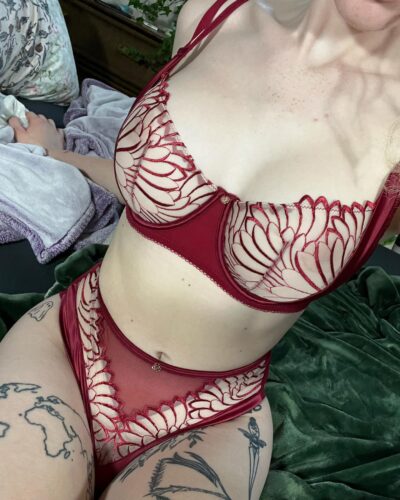 Trans escort in Burgundy lingerie