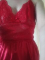 Escort in a red dress