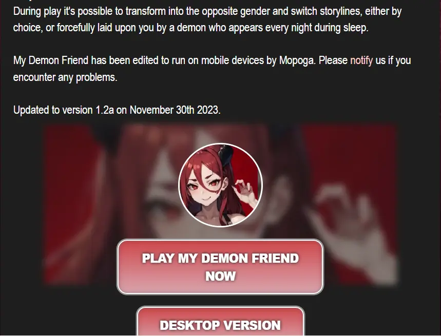 Play my demon friend now