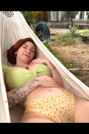 Curvy Manchester escort in a hammock