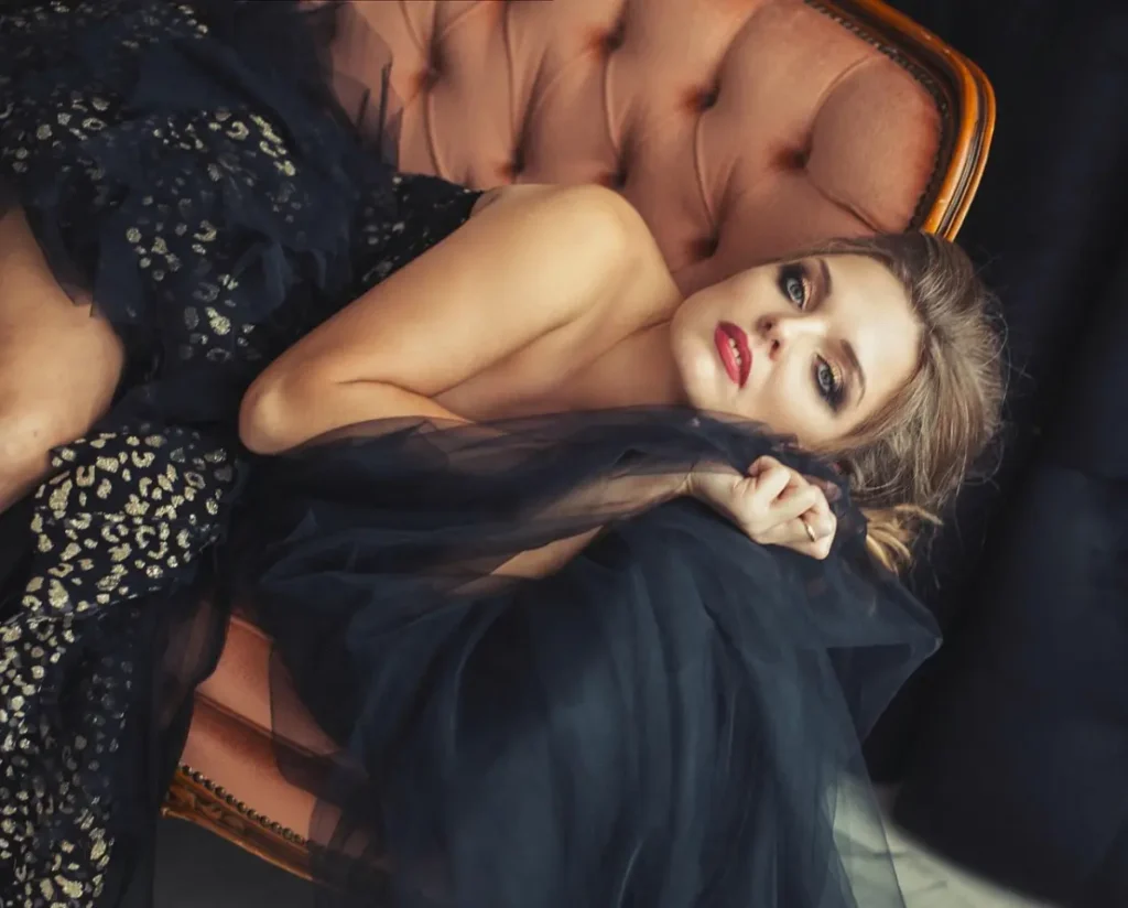 Beautiful woman laid on a lounger