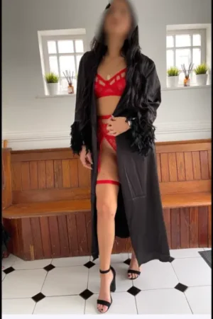South Wales Escort in red lingerie