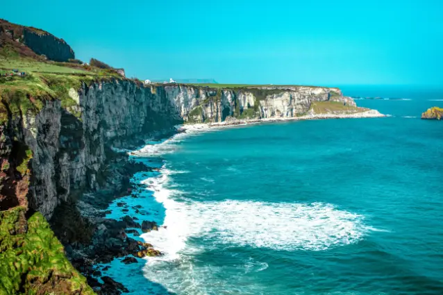 Ireland cliff edge and sea