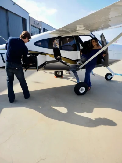 High class escort exiting a plane